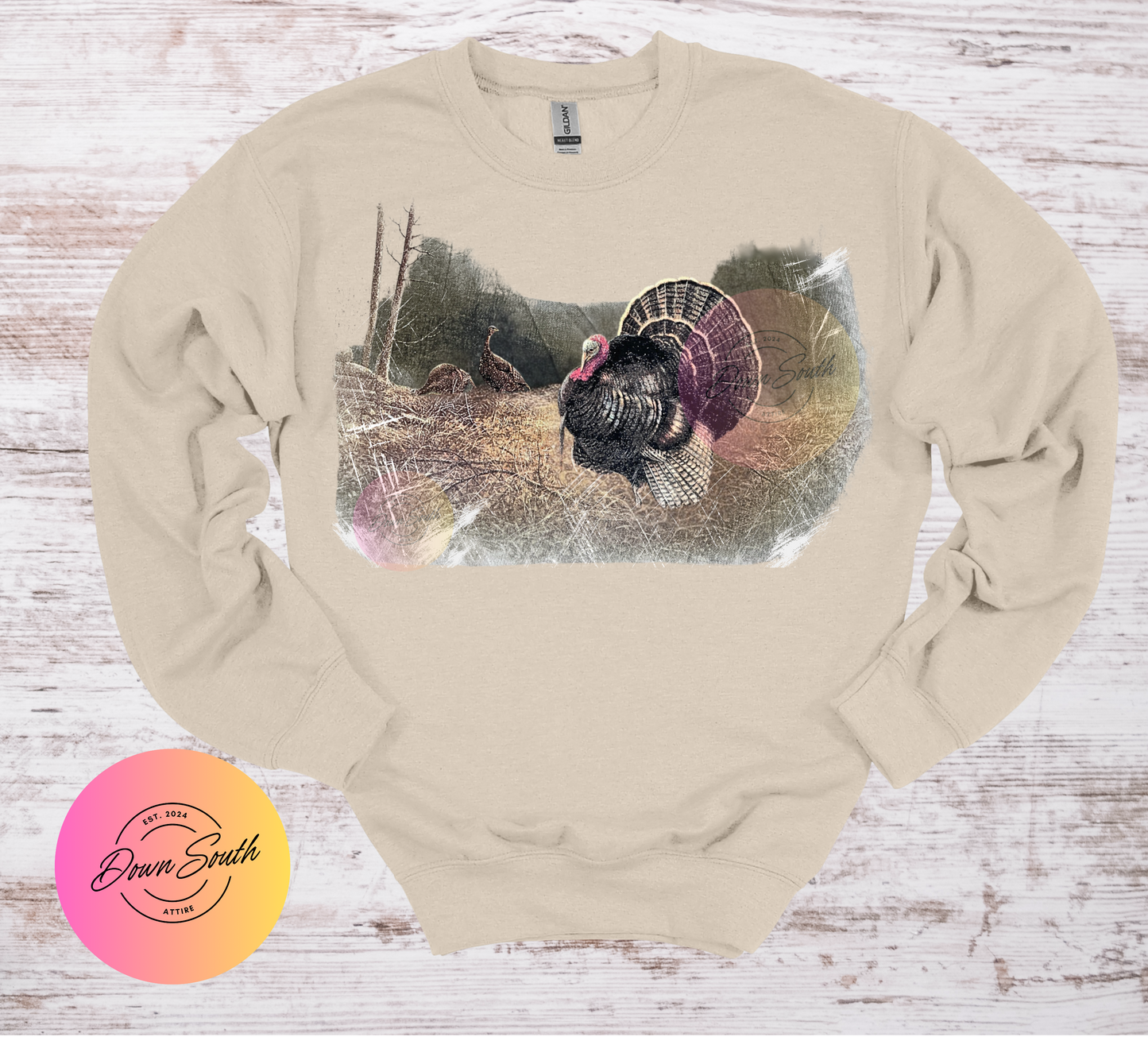 Distressed turkey sweatshirt