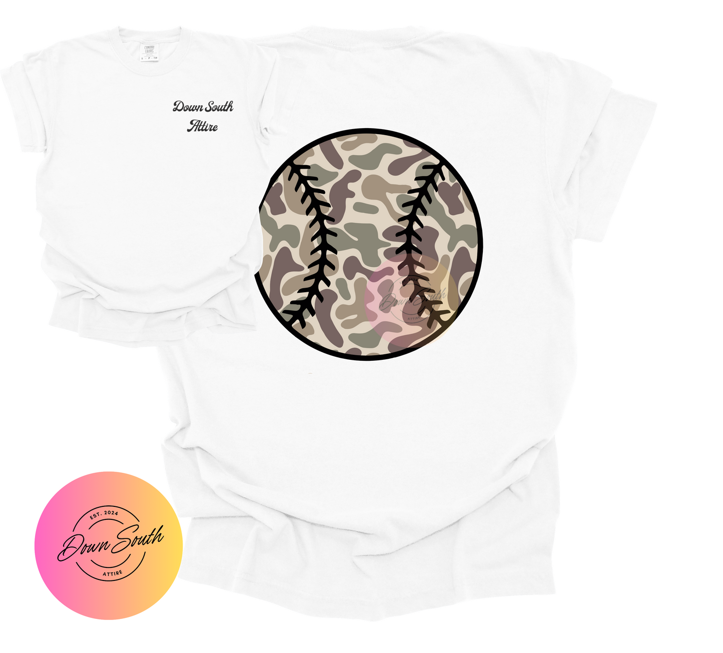 Camo baseball boys tee
