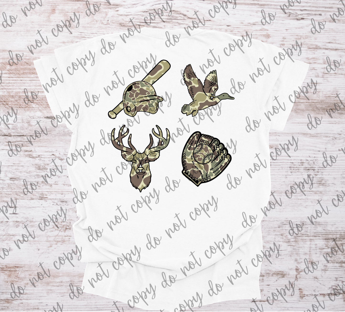 Kids camo baseball deer