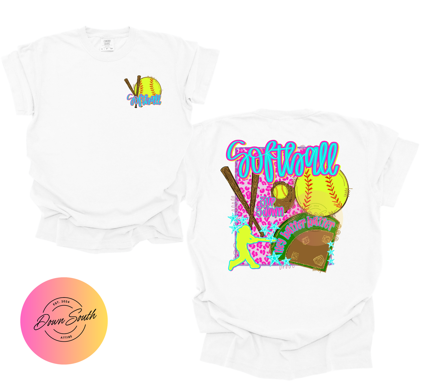 Preppy softball tee women or kids