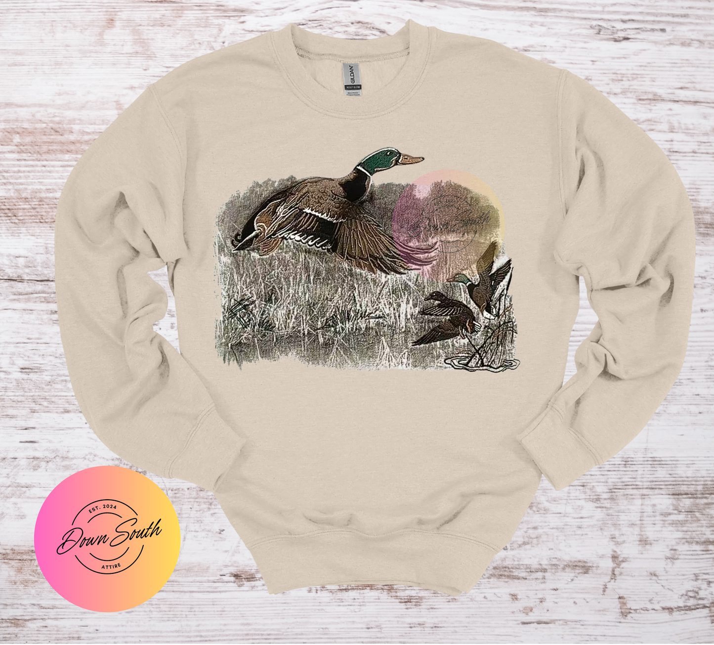 Distressed duck sweatshirt