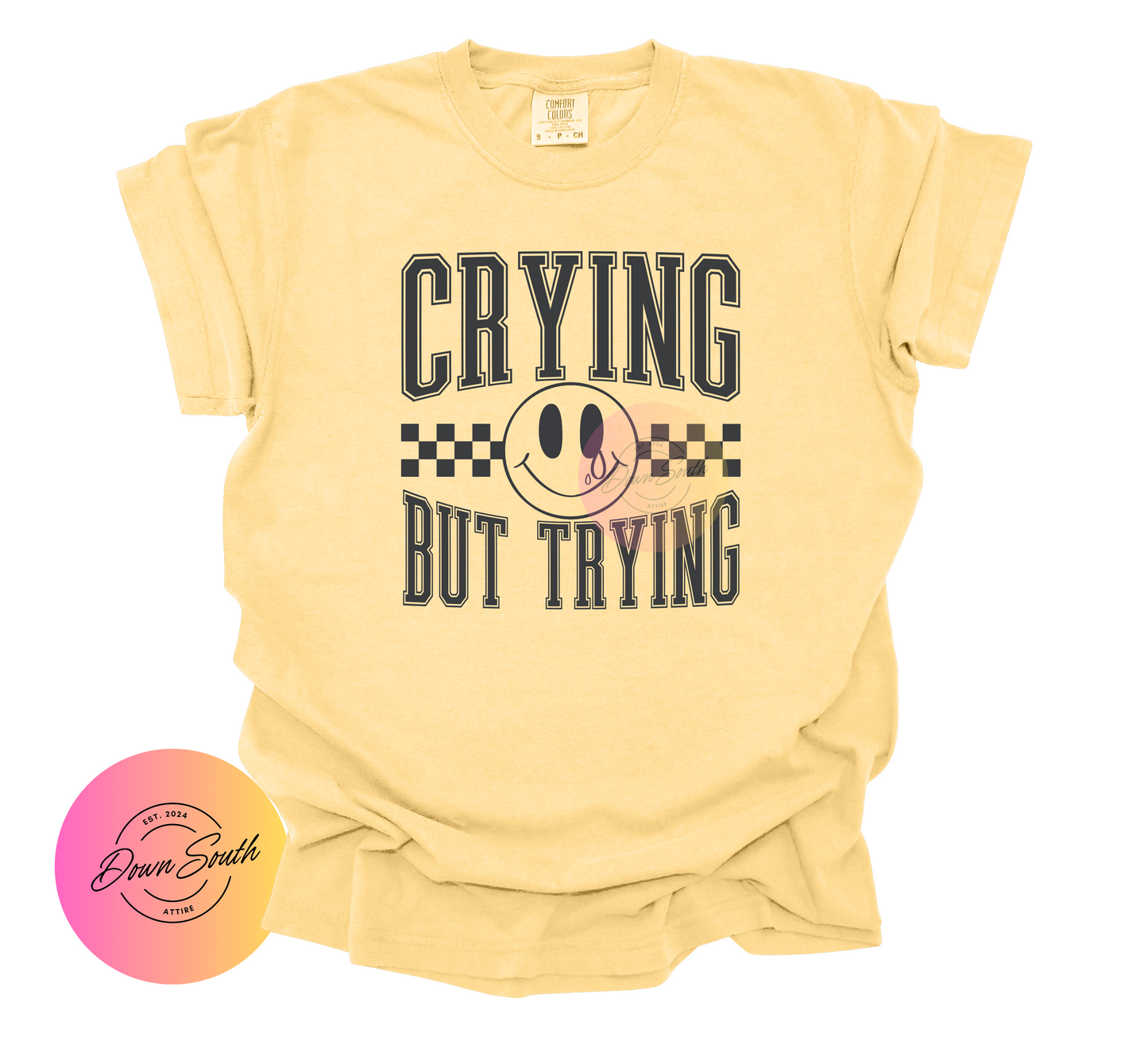 Crying but trying women’s tee