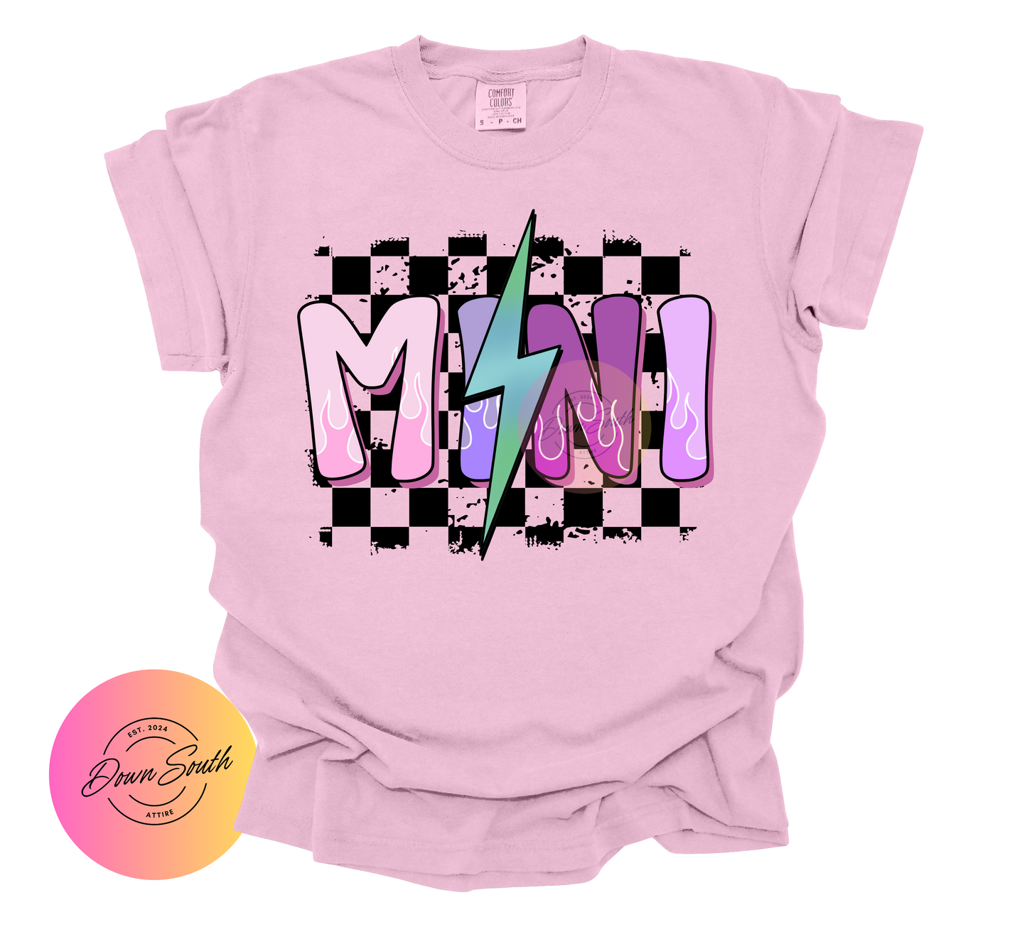 Mama/mini women or kids purple flame tee