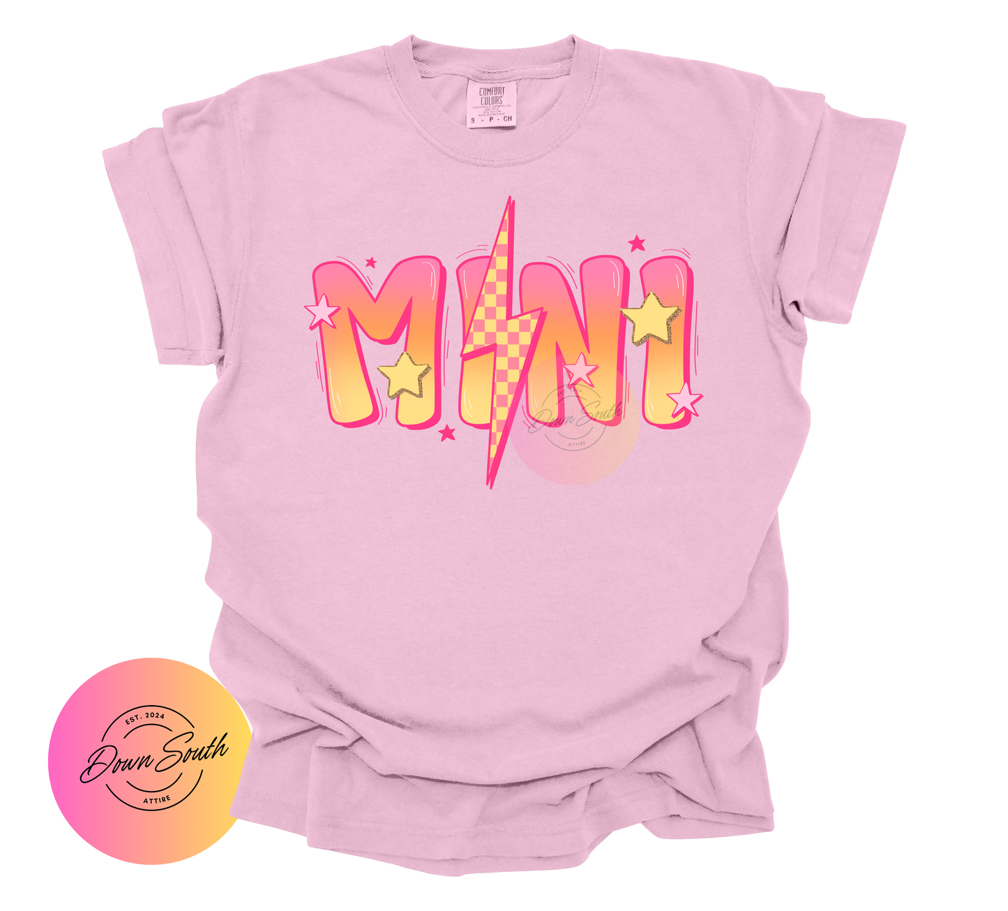 Mama/mini lightening bolt women or kids tee