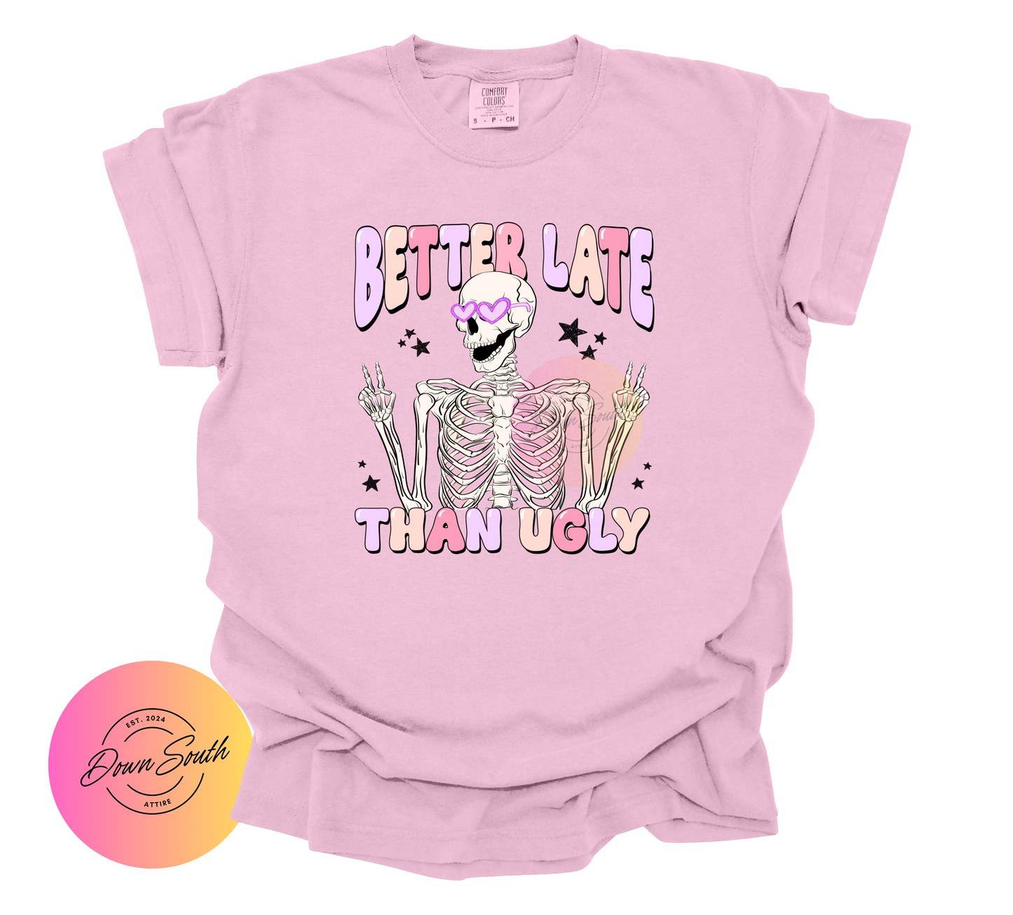 Better late than ugly women’s tee