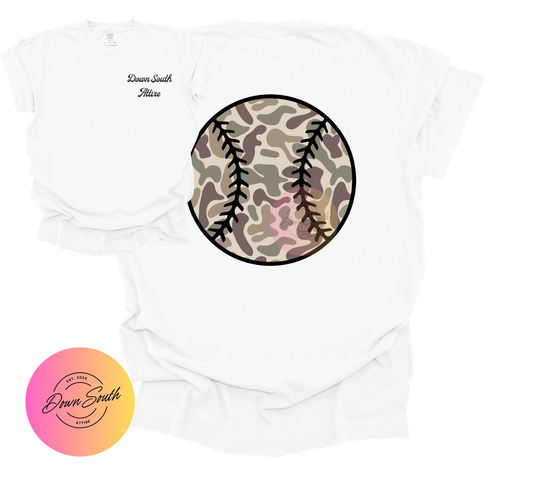 Camo baseball boys tee
