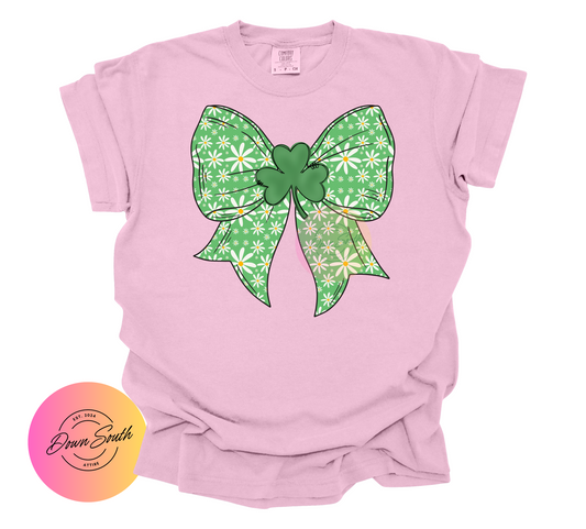 St. Pattys day bow tee women or kids