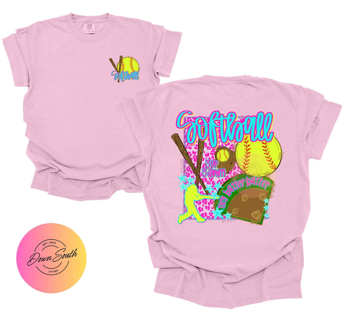 Preppy softball tee women or kids