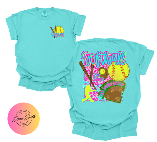 Preppy softball tee women or kids