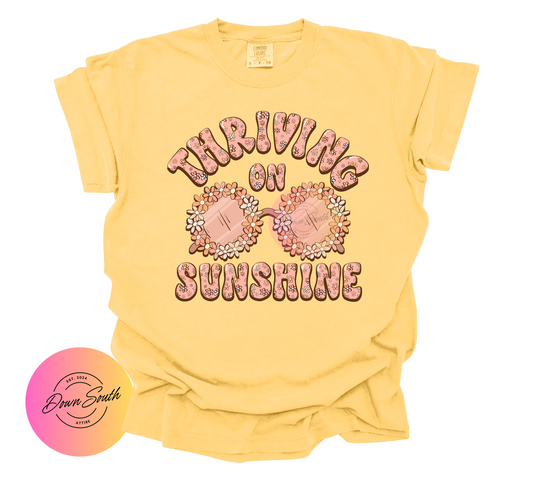Thriving on sunshine kids tee