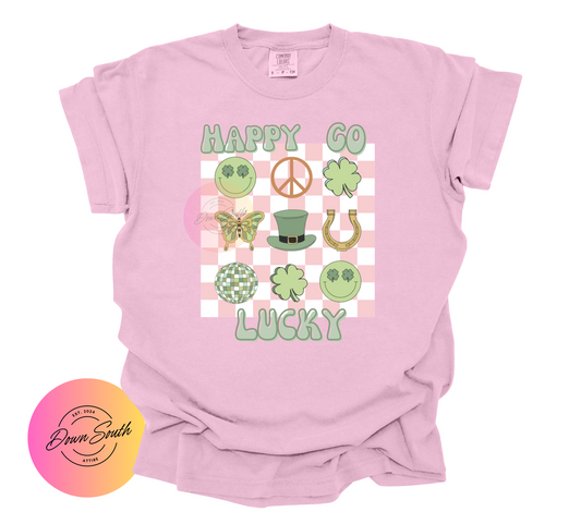 Happy go lucky women or kids tee