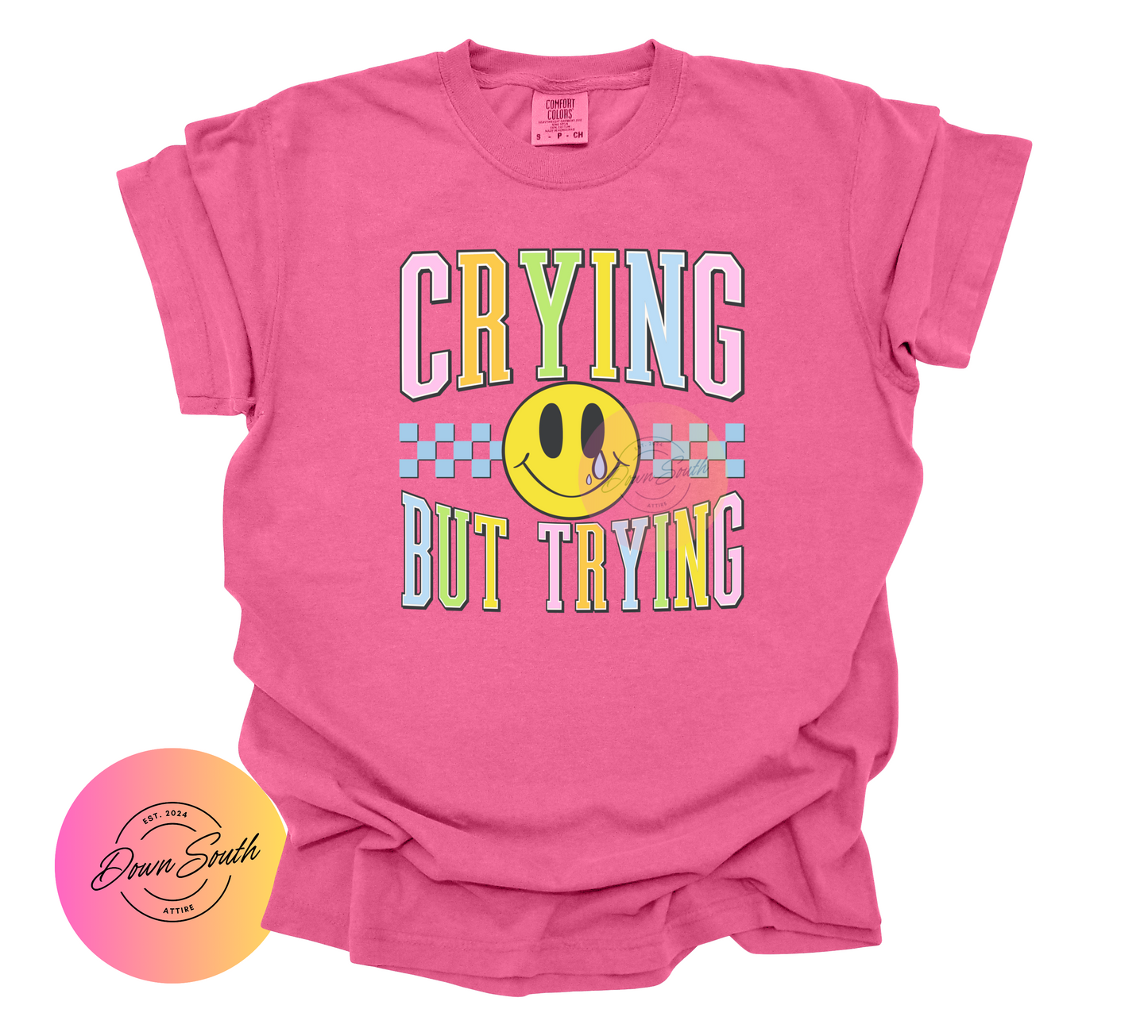 Crying but trying women’s tee