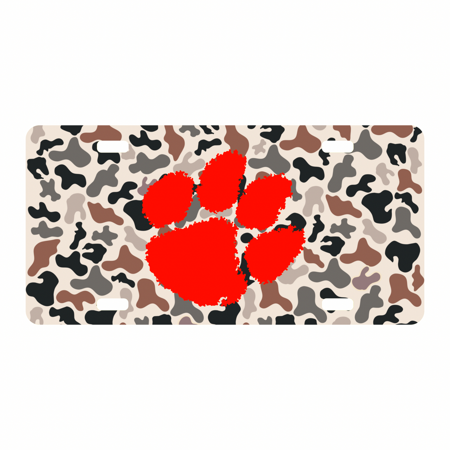 College football camo license plate