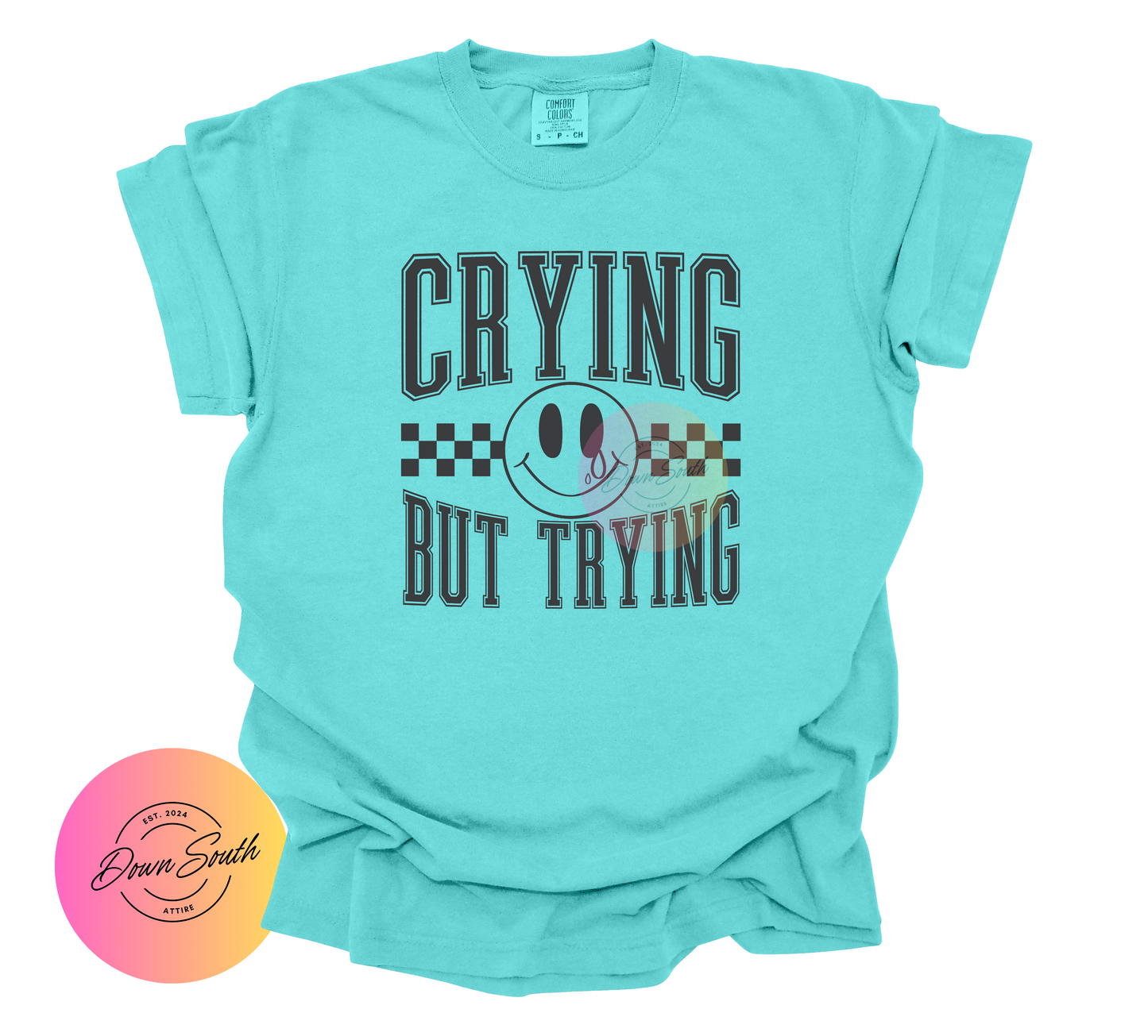 Crying but trying women’s tee
