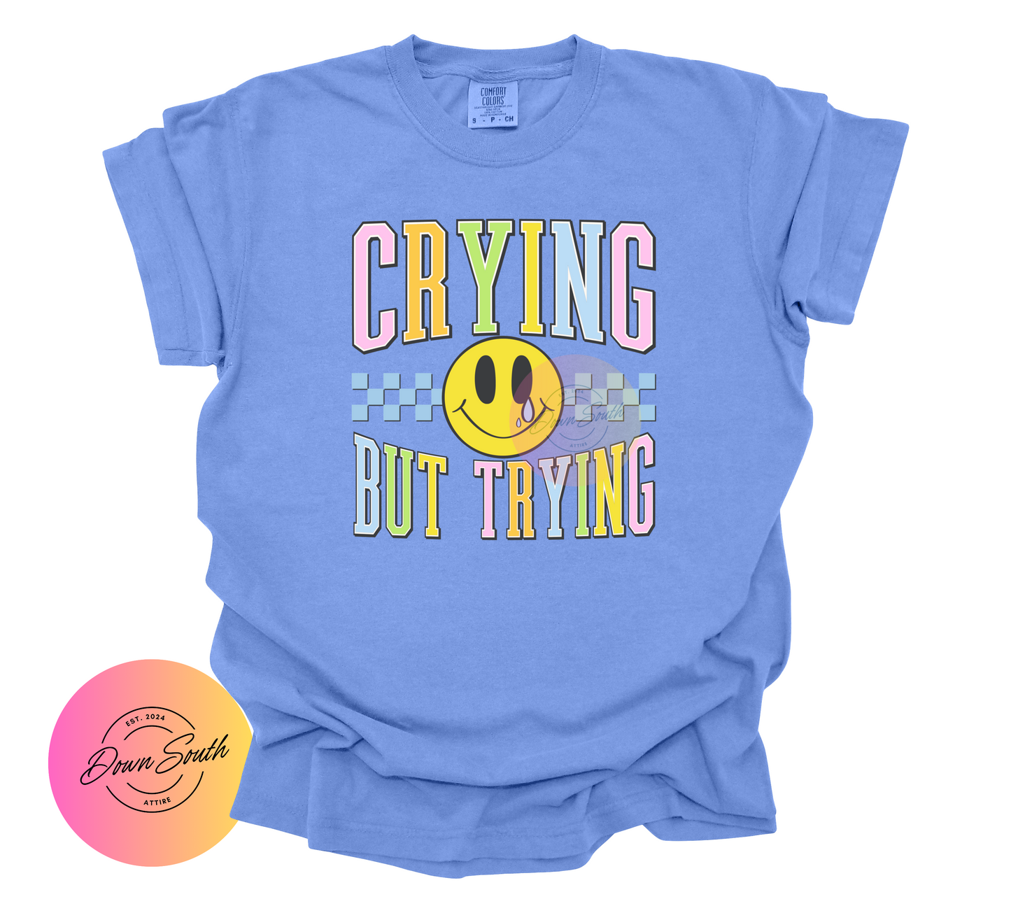 Crying but trying women’s tee