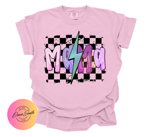 Mama/mini women or kids purple flame tee